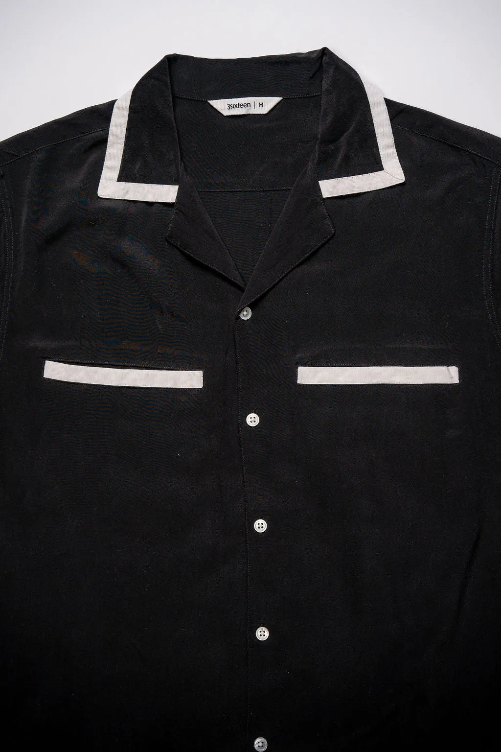 3sixteen Bowling Shirt - Black Silk