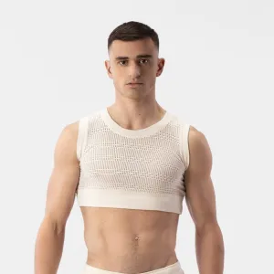 Barcode Berlin Luz crochet cropped top nude