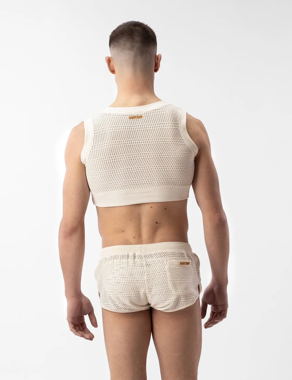 Barcode Berlin Luz crochet cropped top nude