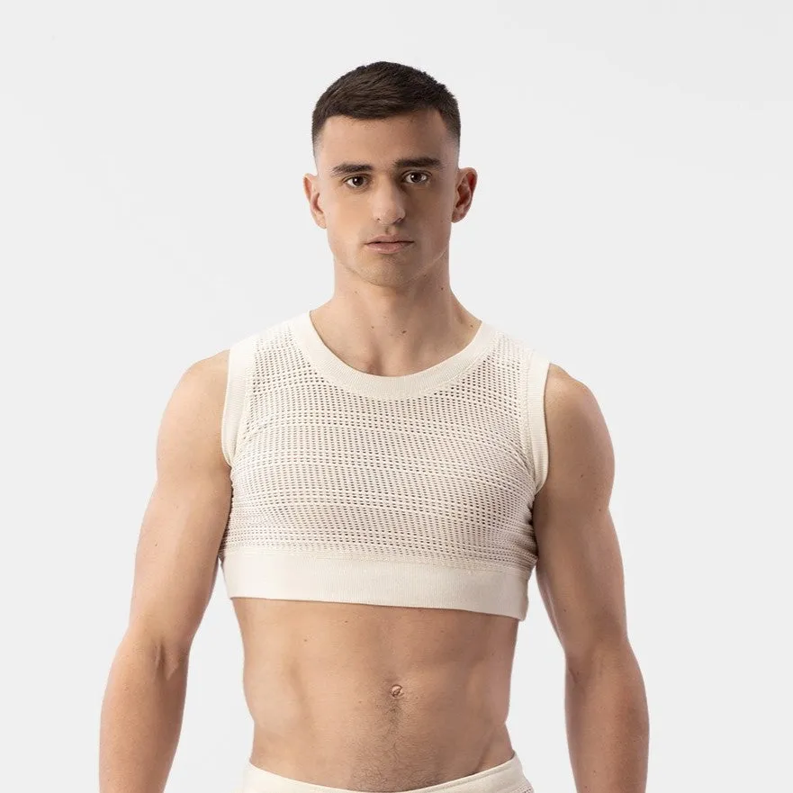 Barcode Berlin Luz crochet cropped top nude