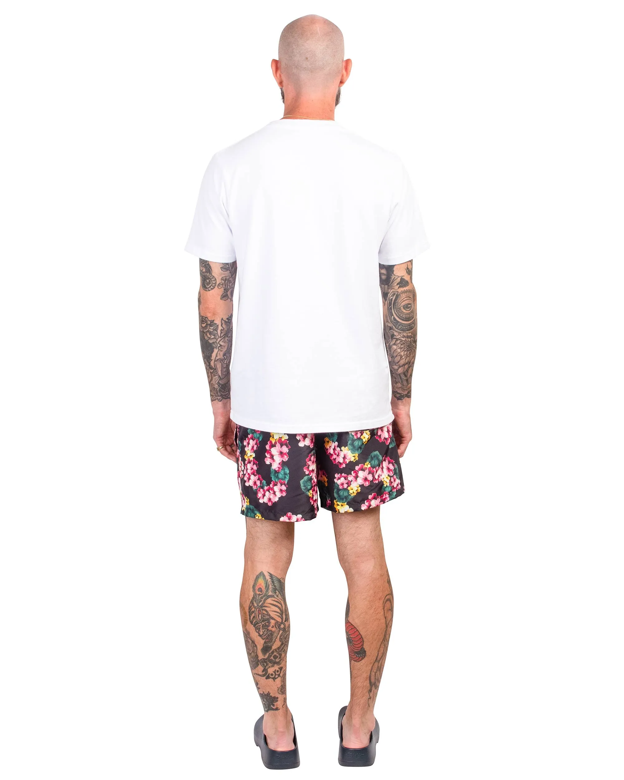 Bather Black Floral Lei Swim Trunk