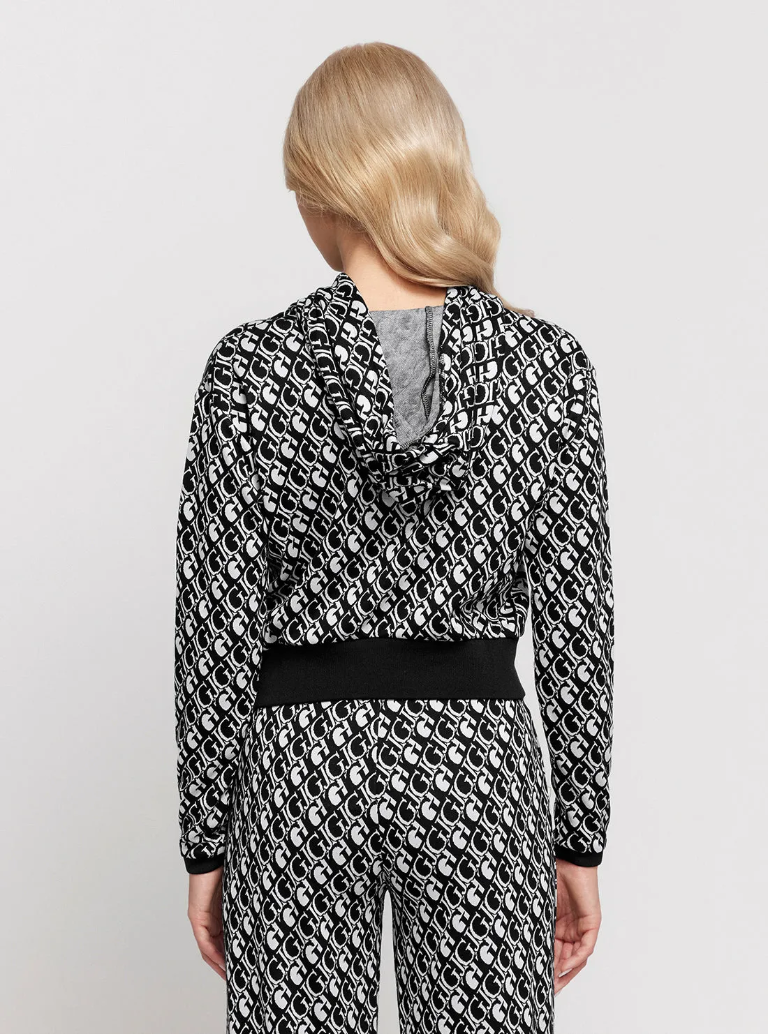 Black White Logo Hoodie Jumper