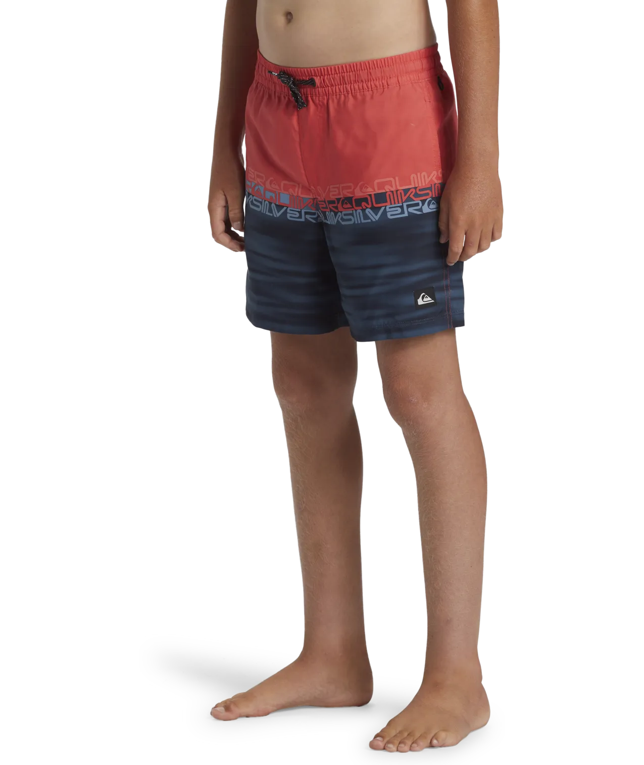 Boys Everyday Wordblock Volley Shorts in Cayenne