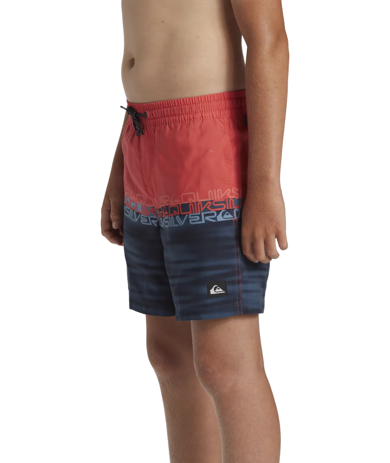 Boys Everyday Wordblock Volley Shorts in Cayenne