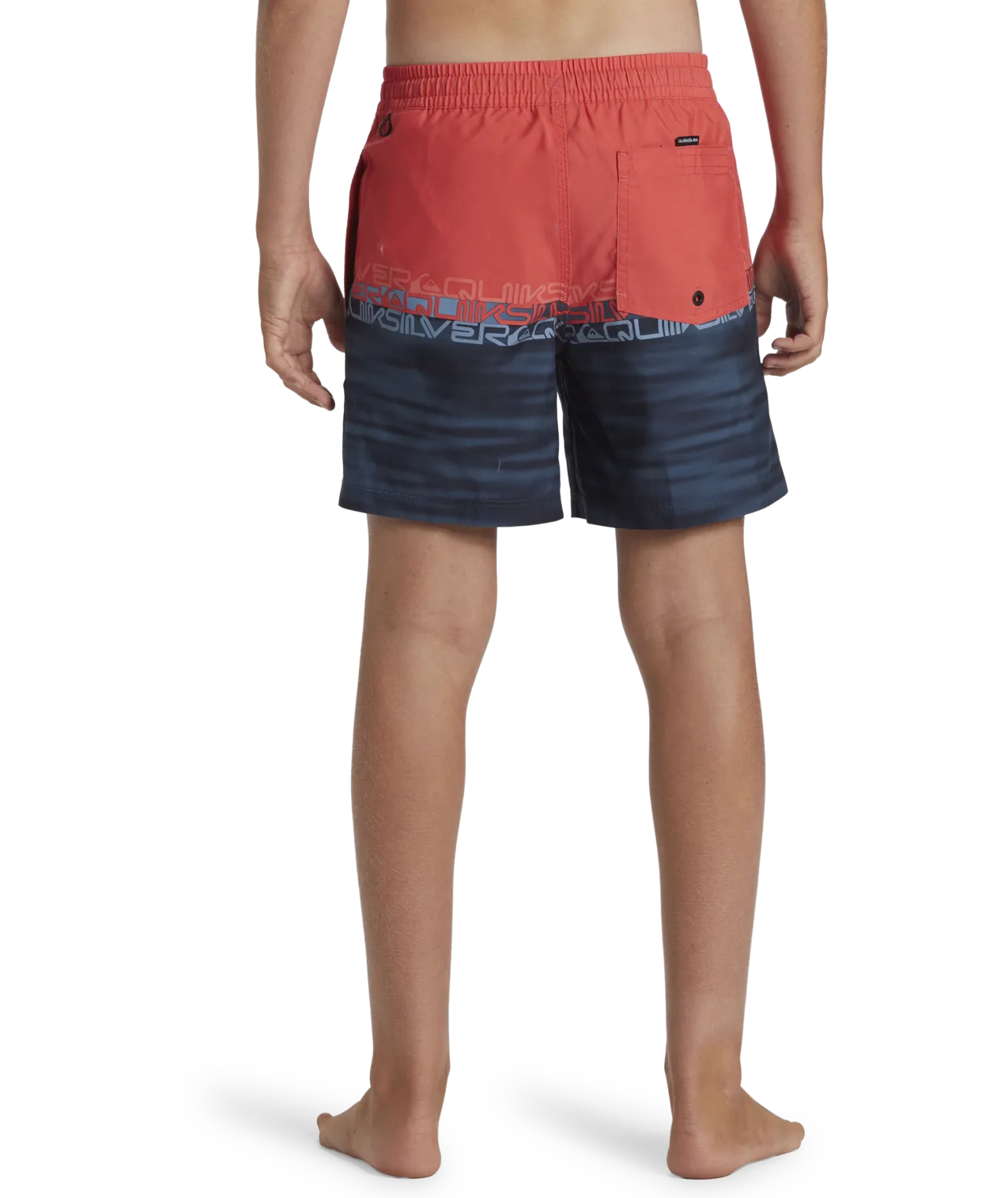 Boys Everyday Wordblock Volley Shorts in Cayenne