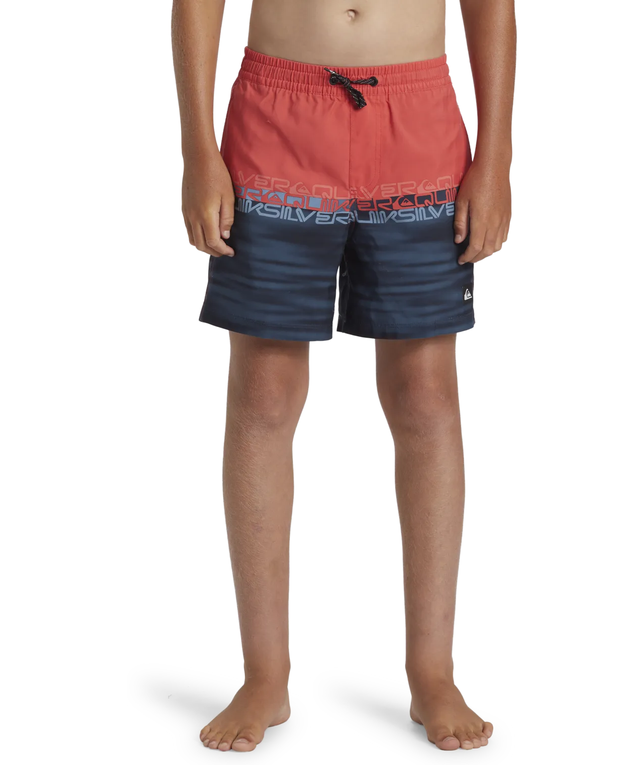 Boys Everyday Wordblock Volley Shorts in Cayenne