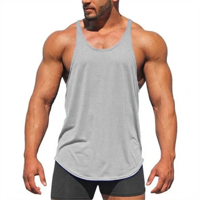 Cotton Sleeveless Shirt Casual Fashion Fitness Stringer Tank Top Men bodybuilding Clothing M-XXL