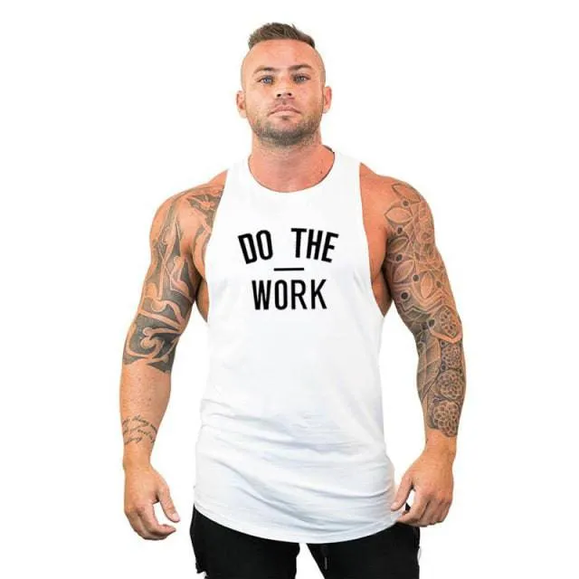 Cotton Sleeveless Shirt Casual Fashion Fitness Stringer Tank Top Men bodybuilding Clothing M-XXL