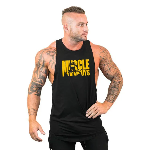 Cotton Sleeveless Shirt Casual Fashion Fitness Stringer Tank Top Men bodybuilding Clothing M-XXL