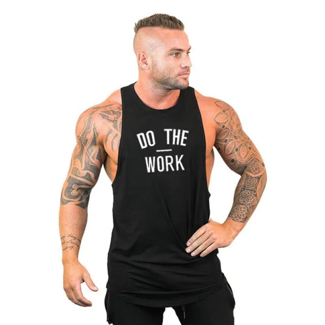 Cotton Sleeveless Shirt Casual Fashion Fitness Stringer Tank Top Men bodybuilding Clothing M-XXL