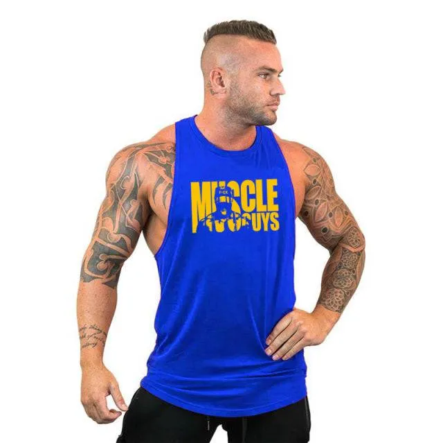 Cotton Sleeveless Shirt Casual Fashion Fitness Stringer Tank Top Men bodybuilding Clothing M-XXL