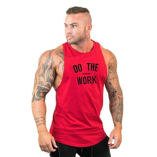 Cotton Sleeveless Shirt Casual Fashion Fitness Stringer Tank Top Men bodybuilding Clothing M-XXL