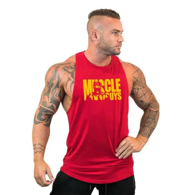 Cotton Sleeveless Shirt Casual Fashion Fitness Stringer Tank Top Men bodybuilding Clothing M-XXL