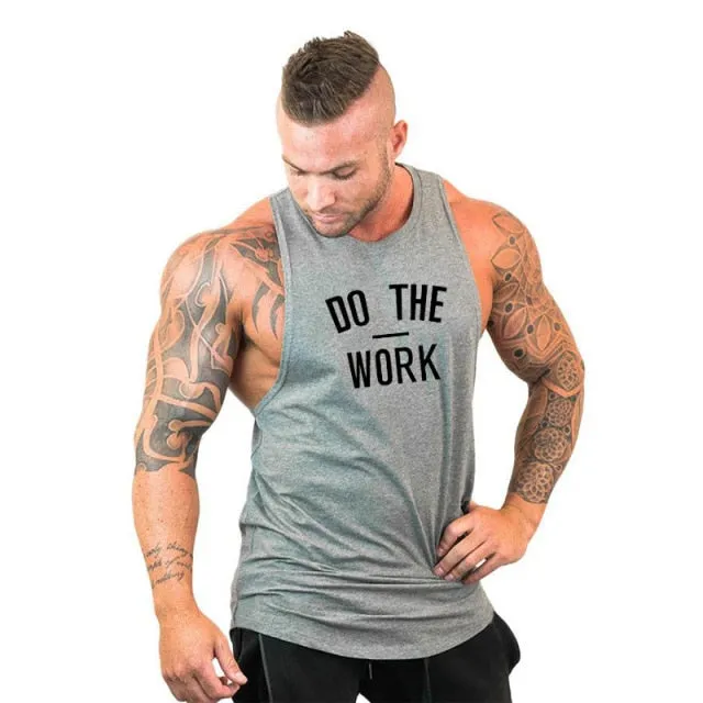 Cotton Sleeveless Shirt Casual Fashion Fitness Stringer Tank Top Men bodybuilding Clothing M-XXL