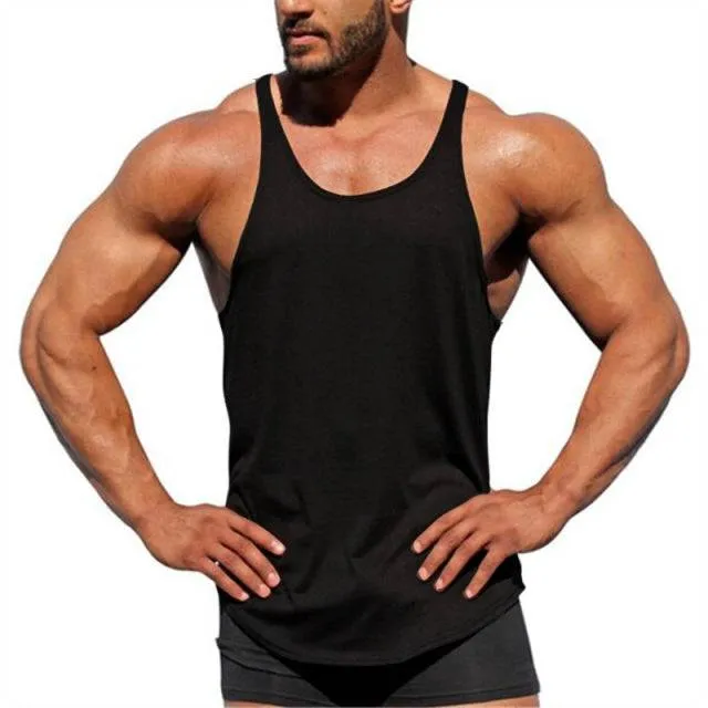 Cotton Sleeveless Shirt Casual Fashion Fitness Stringer Tank Top Men bodybuilding Clothing M-XXL