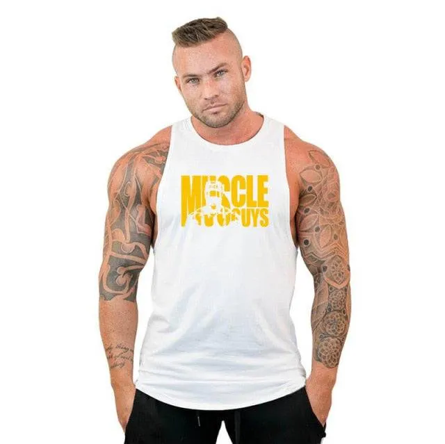Cotton Sleeveless Shirt Casual Fashion Fitness Stringer Tank Top Men bodybuilding Clothing M-XXL