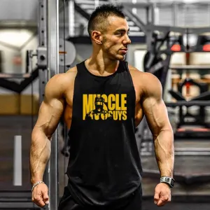 Cotton Sleeveless Shirt Casual Fashion Fitness Stringer Tank Top Men bodybuilding Clothing M-XXL