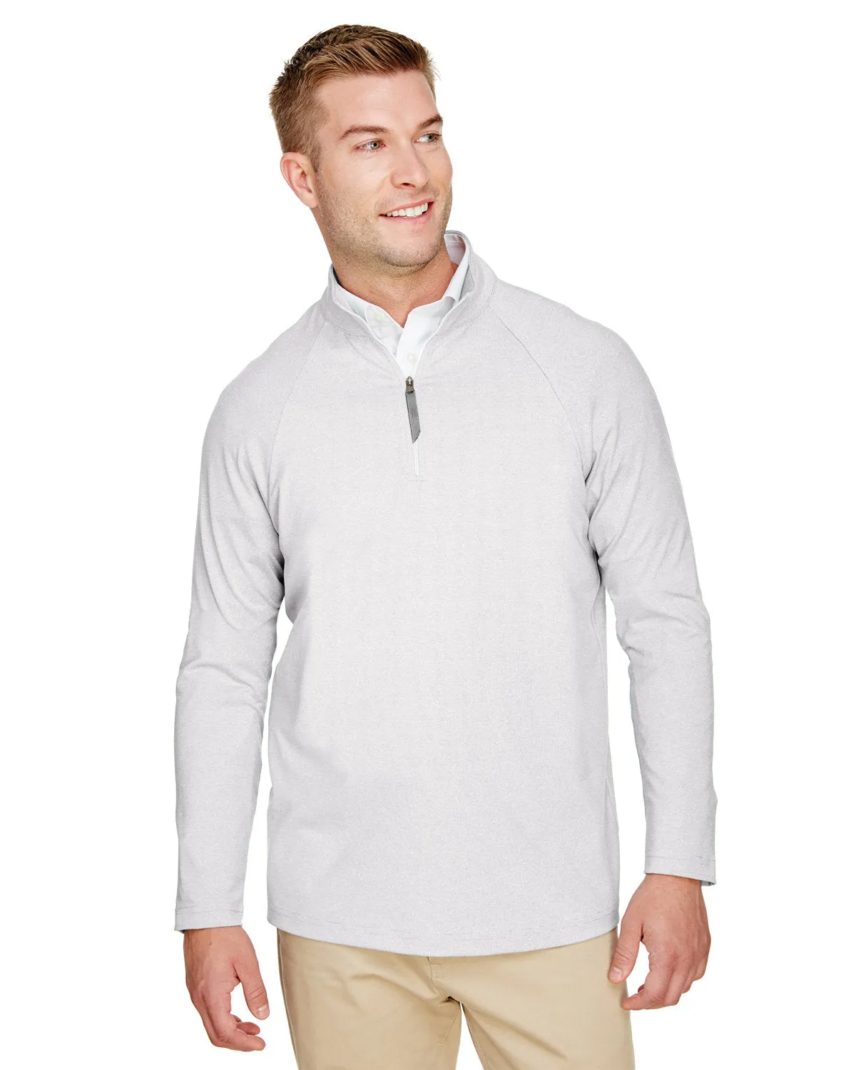 Crownlux Performance Mens Clubhouse Micro-Stripe Quarter-Zip