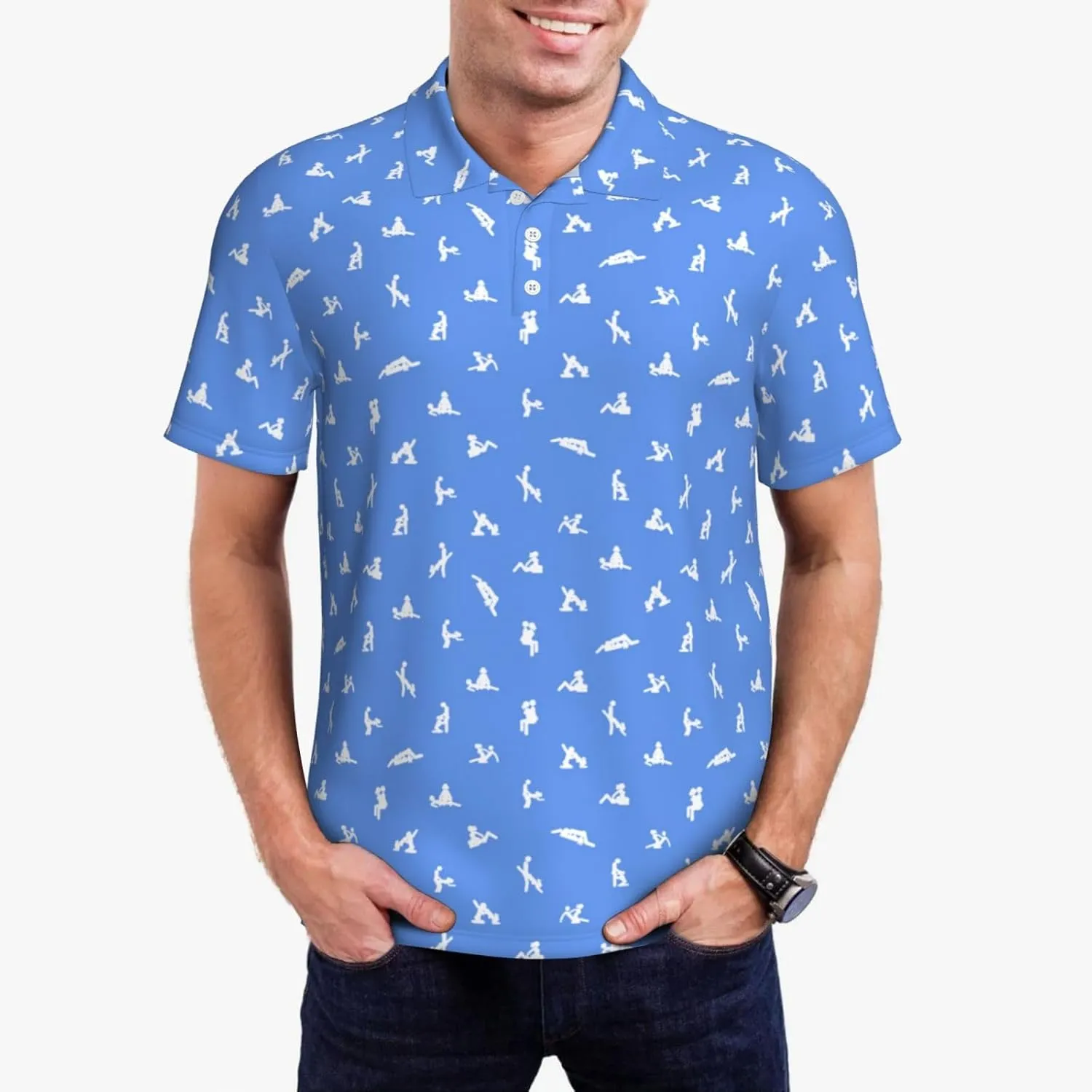 Golf Shirts for Men, Funny Golf Polo Moisture Wicking Dry Fit Short Sleeve
