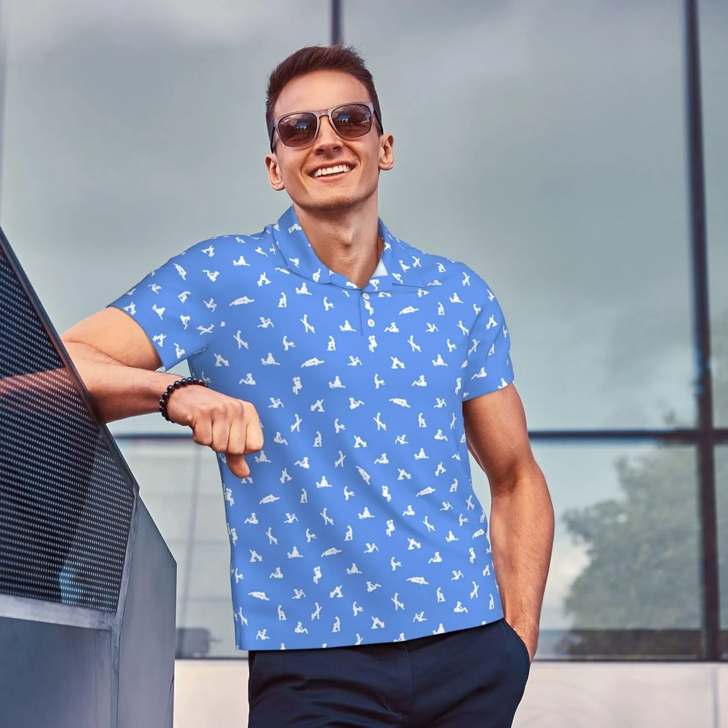 Golf Shirts for Men, Funny Golf Polo Moisture Wicking Dry Fit Short Sleeve