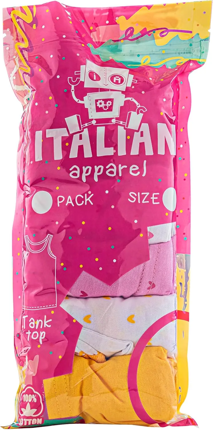 ITALIAN APPAREL - Toddler & Boys and Girls Shirts Tank TOP - 100% Cotton Imported Kids Uniforms Clothes Tshirts Underwear