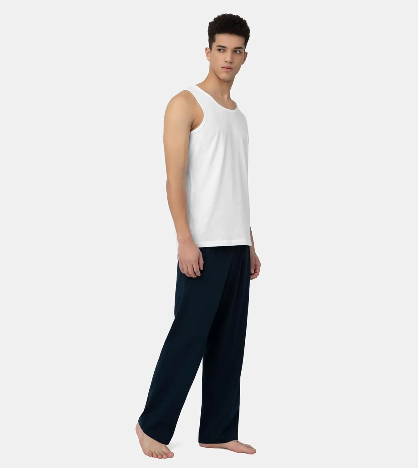 LAPASA Men's 100% Cotton Tank Top Ultra Soft Sleeveless Crewneck Breathable A-Shirts Basic Solid Undershirts Vest 4 Pack M36