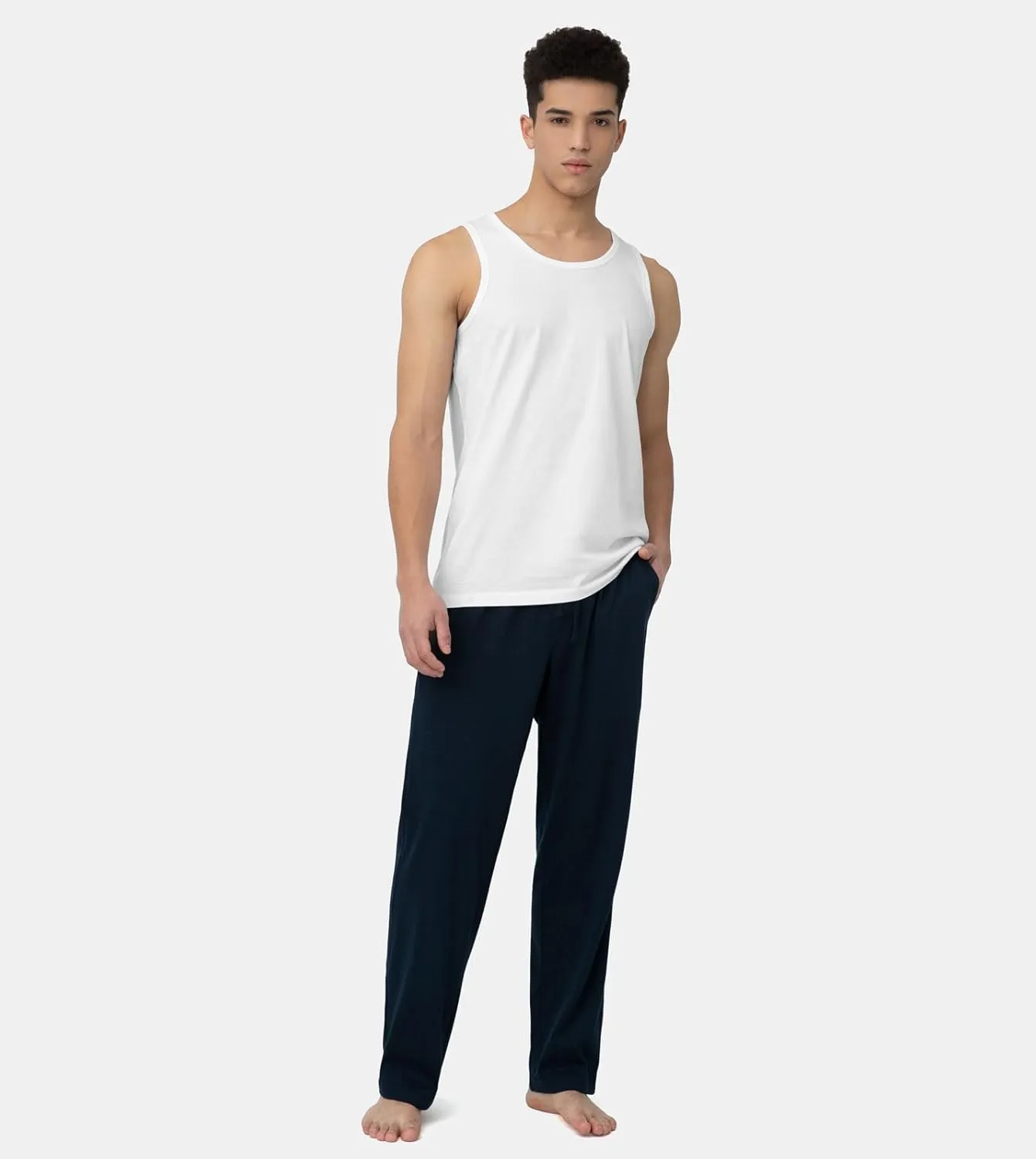 LAPASA Men's 100% Cotton Tank Top Ultra Soft Sleeveless Crewneck Breathable A-Shirts Basic Solid Undershirts Vest 4 Pack M36