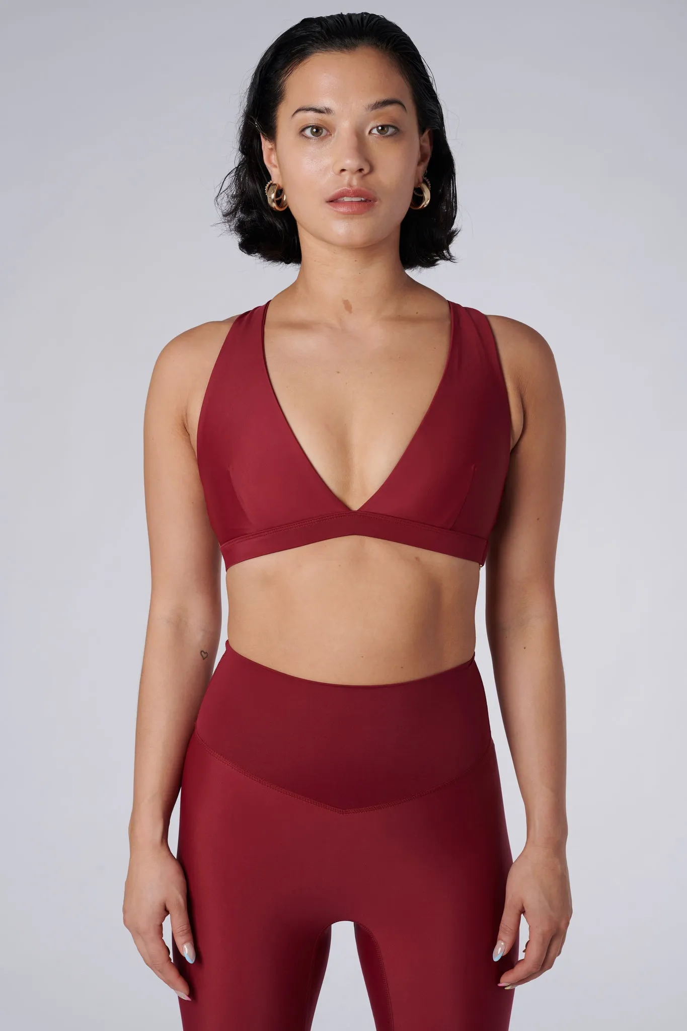 Lilly V 2.0 Push Up Sports Bra | Recycled Nylon | Wine