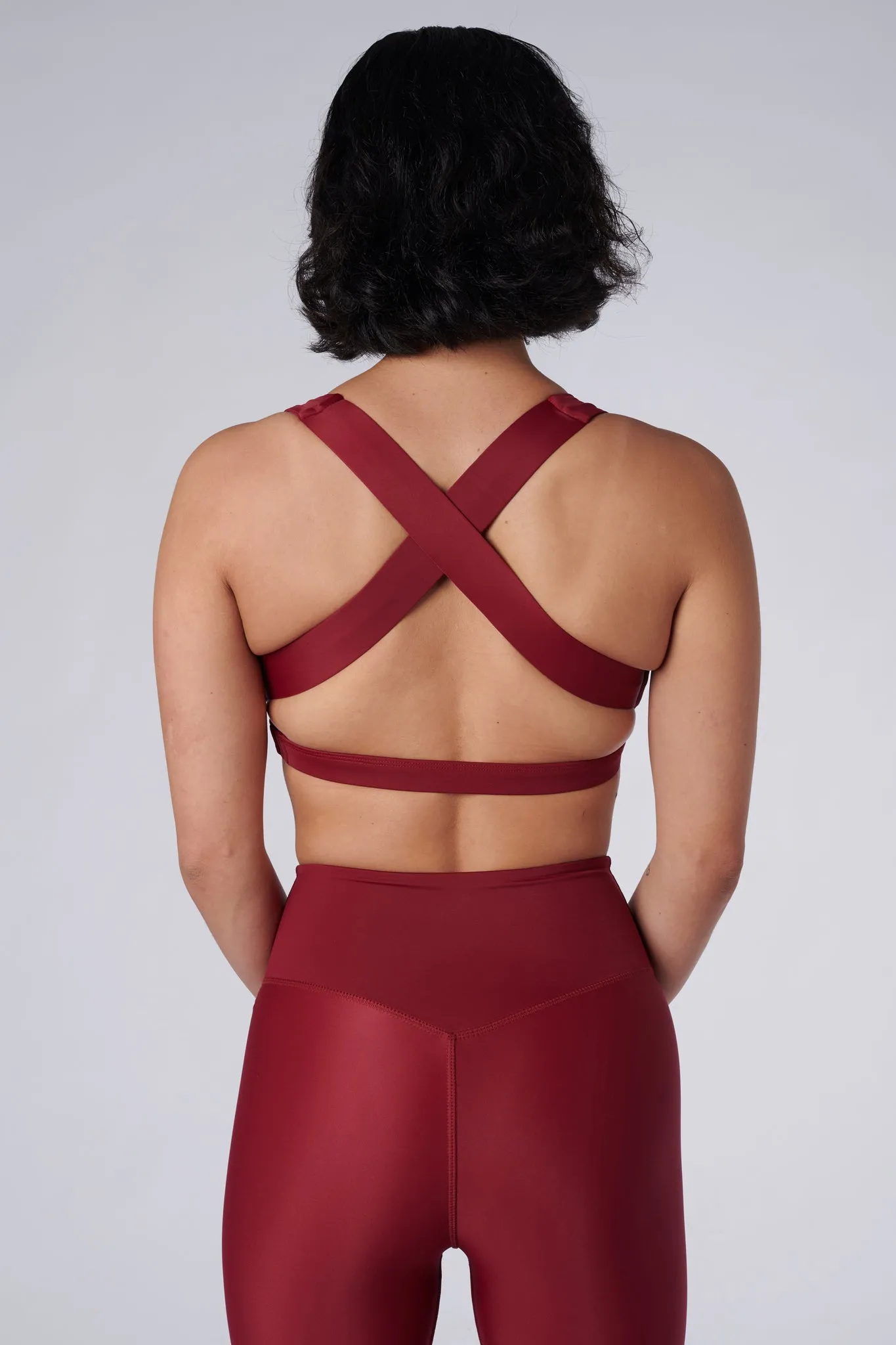 Lilly V 2.0 Push Up Sports Bra | Recycled Nylon | Wine
