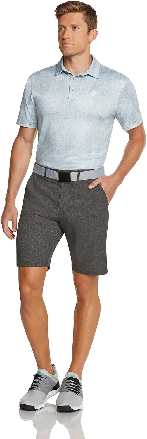 Mens Dry Fit Golf Shorts 10 in Inseam - Quick Dry Casual Chinos w/Elastic Waist