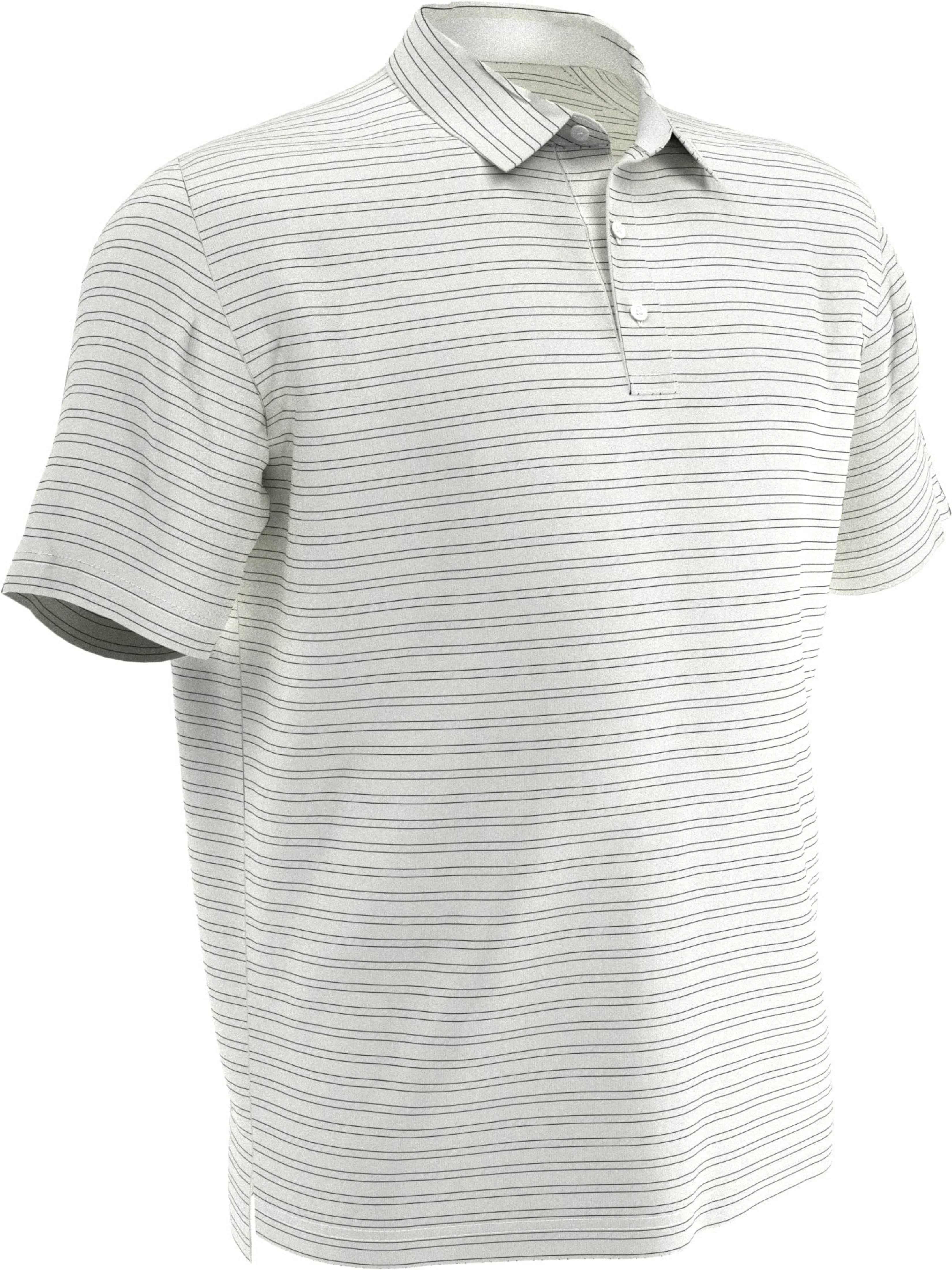 Mens Fine Line Ventilated Stripe Golf Polo