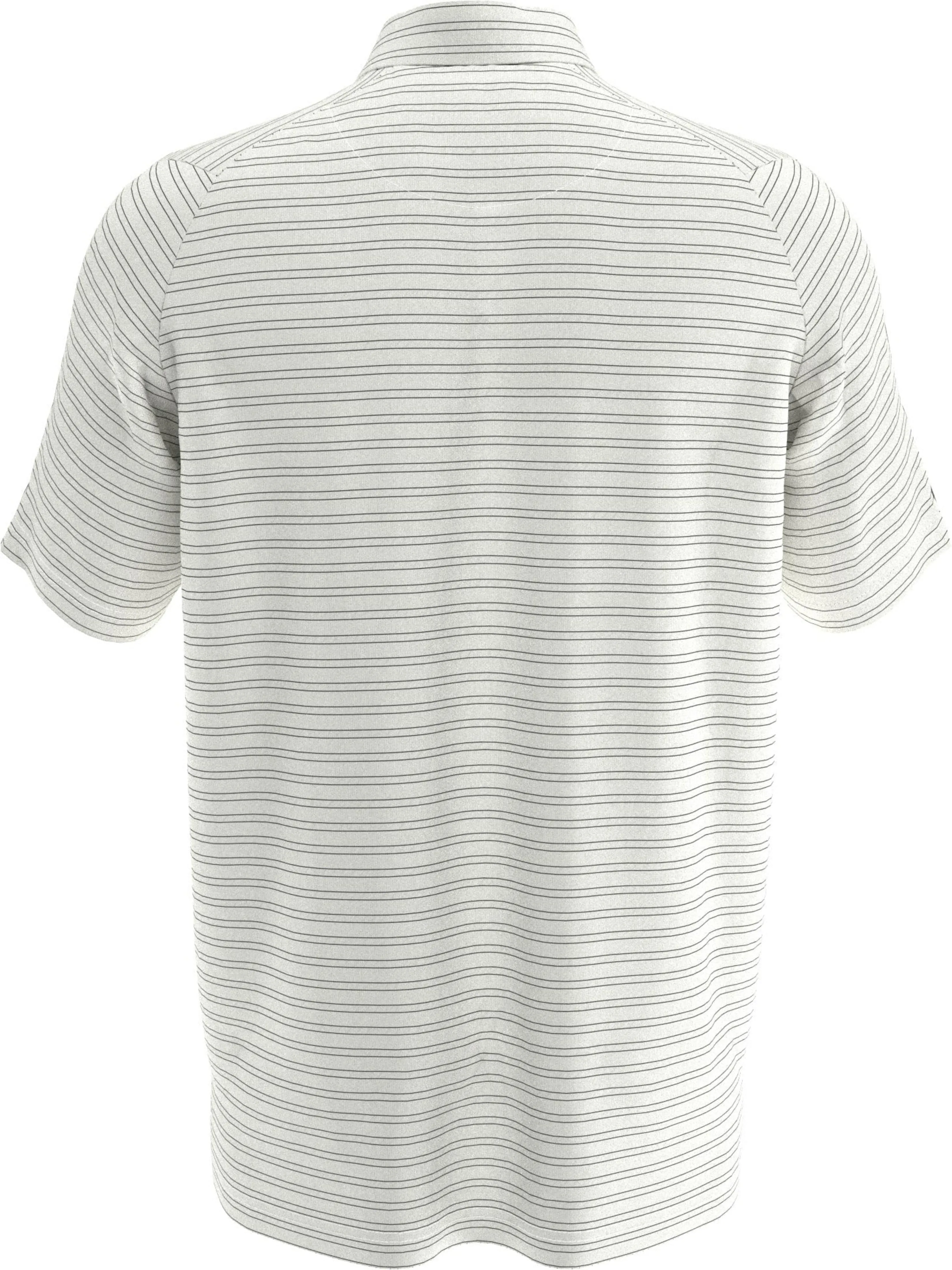 Mens Fine Line Ventilated Stripe Golf Polo