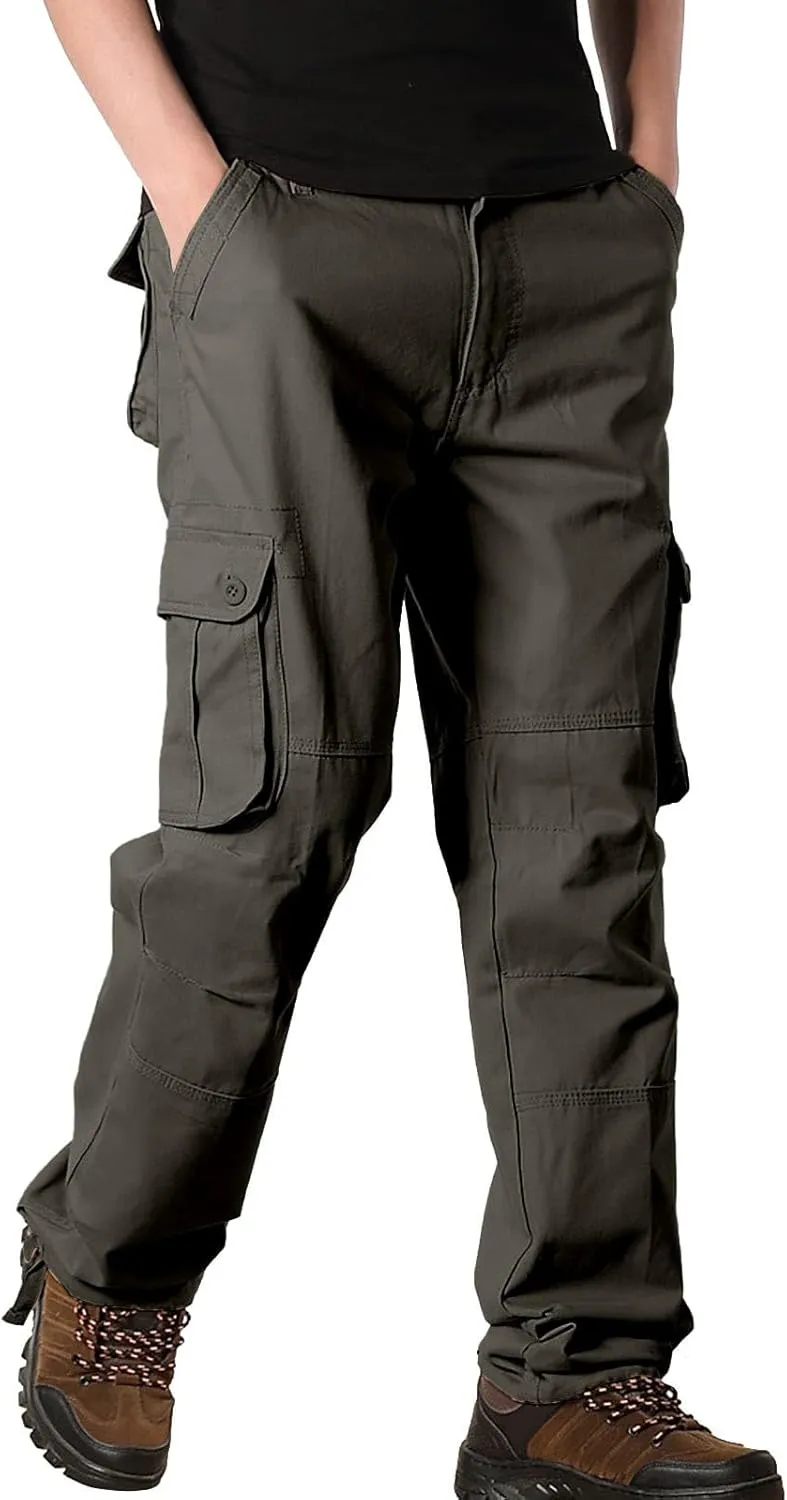 Mens Pants Cargo Drawstring Chino Cargo Pants Lightweight Hiking Pants Outdoor Twill Track Jogging Sweatpants Pants