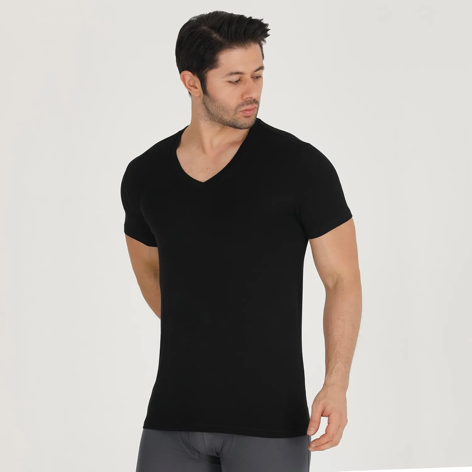 Men's T-Shirts Rayon Made from Bamboo - Modern Fit, Moisture Wicking Undershirt - Crewneck/V-Neck Tees, 3-Pack