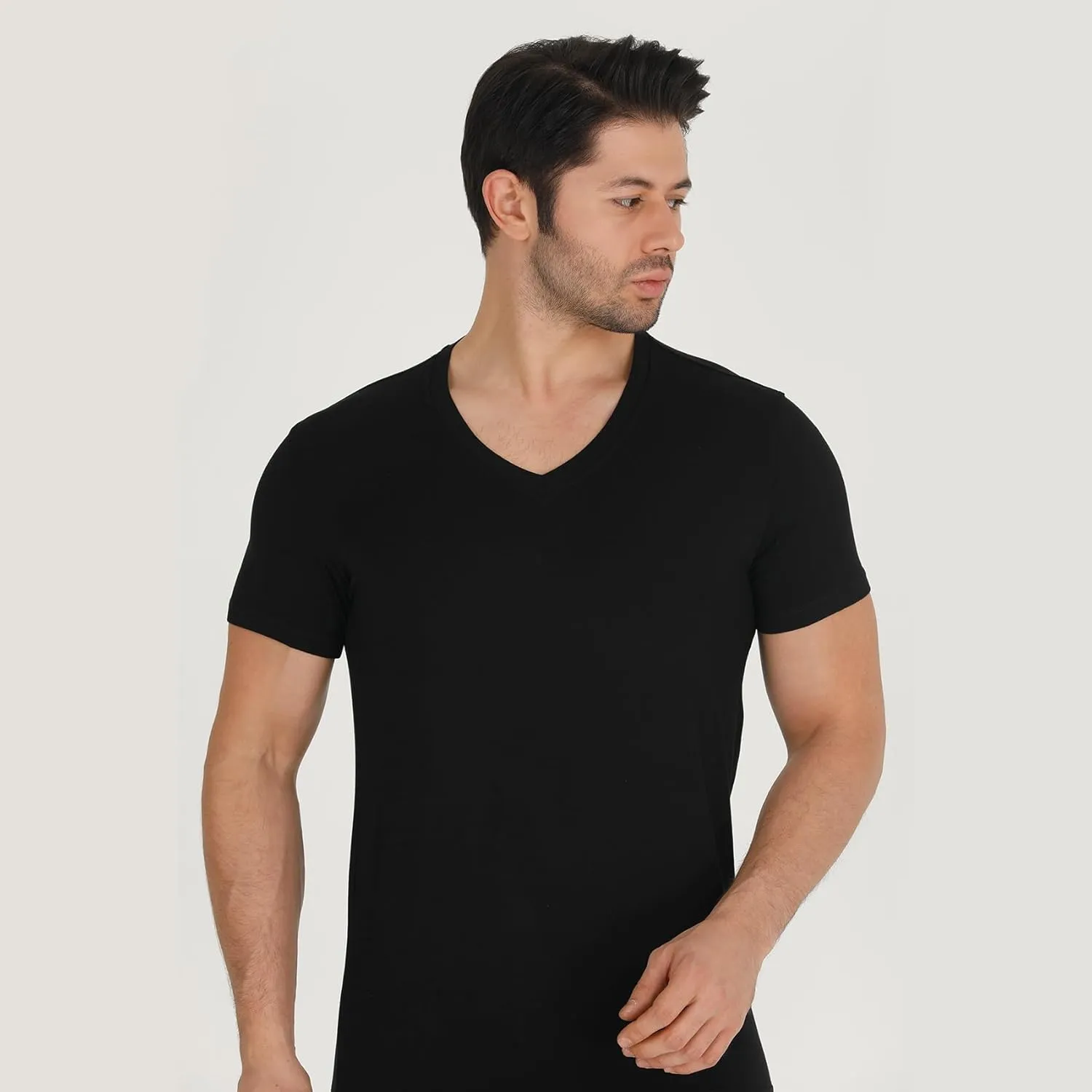 Men's T-Shirts Rayon Made from Bamboo - Modern Fit, Moisture Wicking Undershirt - Crewneck/V-Neck Tees, 3-Pack