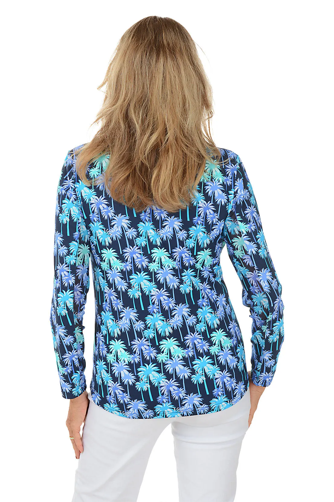 Midnight Palms Cooling UPF50  Mock Neck Top