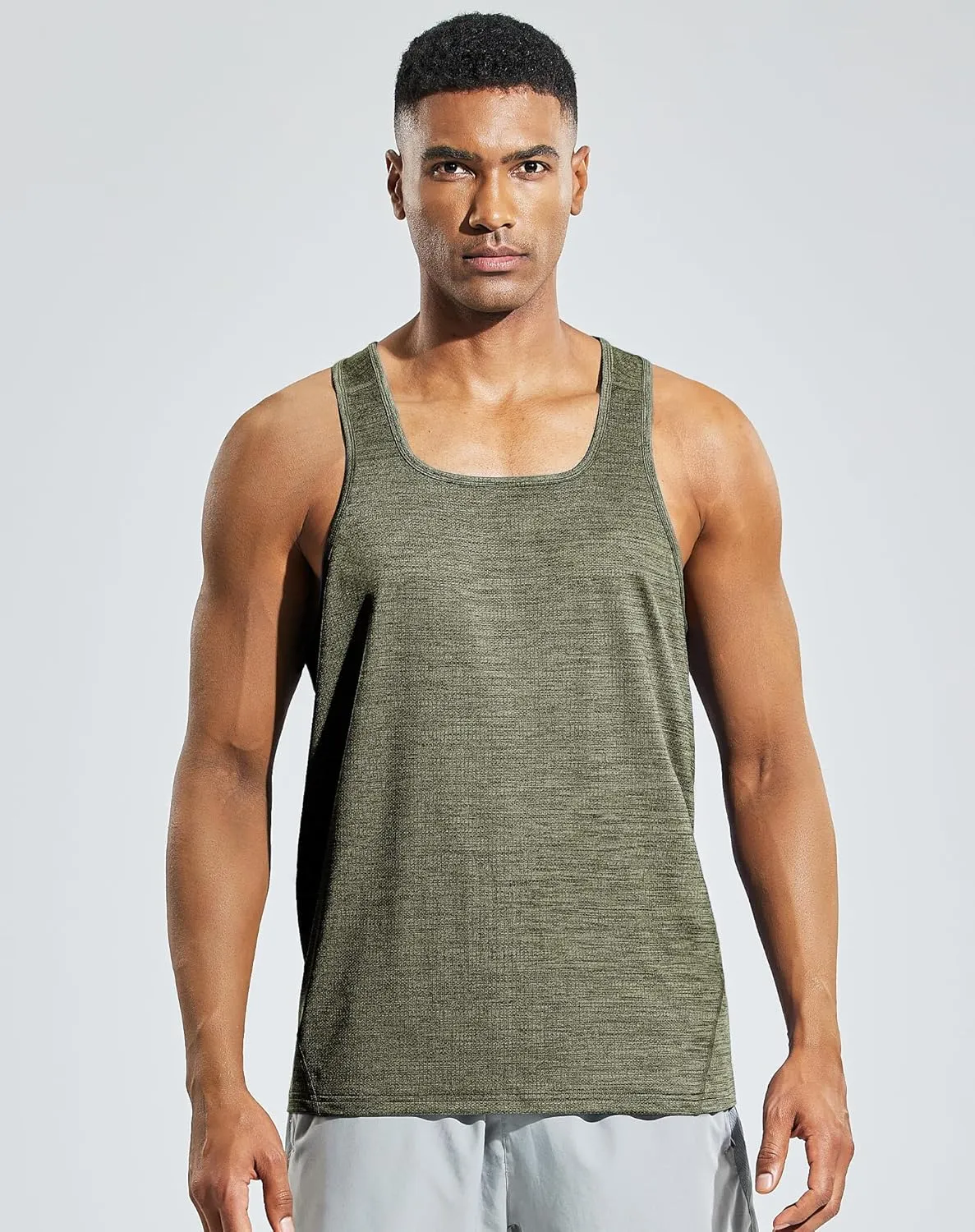 MIER Men's Sleeveless Workout Shirts Quick Dry Swim Athletic Gym Running Muscle Beach Tank Tops for Men