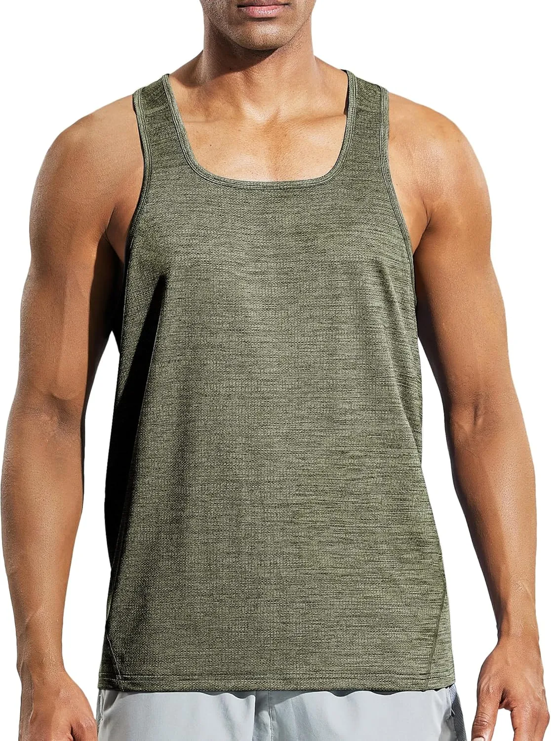 MIER Men's Sleeveless Workout Shirts Quick Dry Swim Athletic Gym Running Muscle Beach Tank Tops for Men