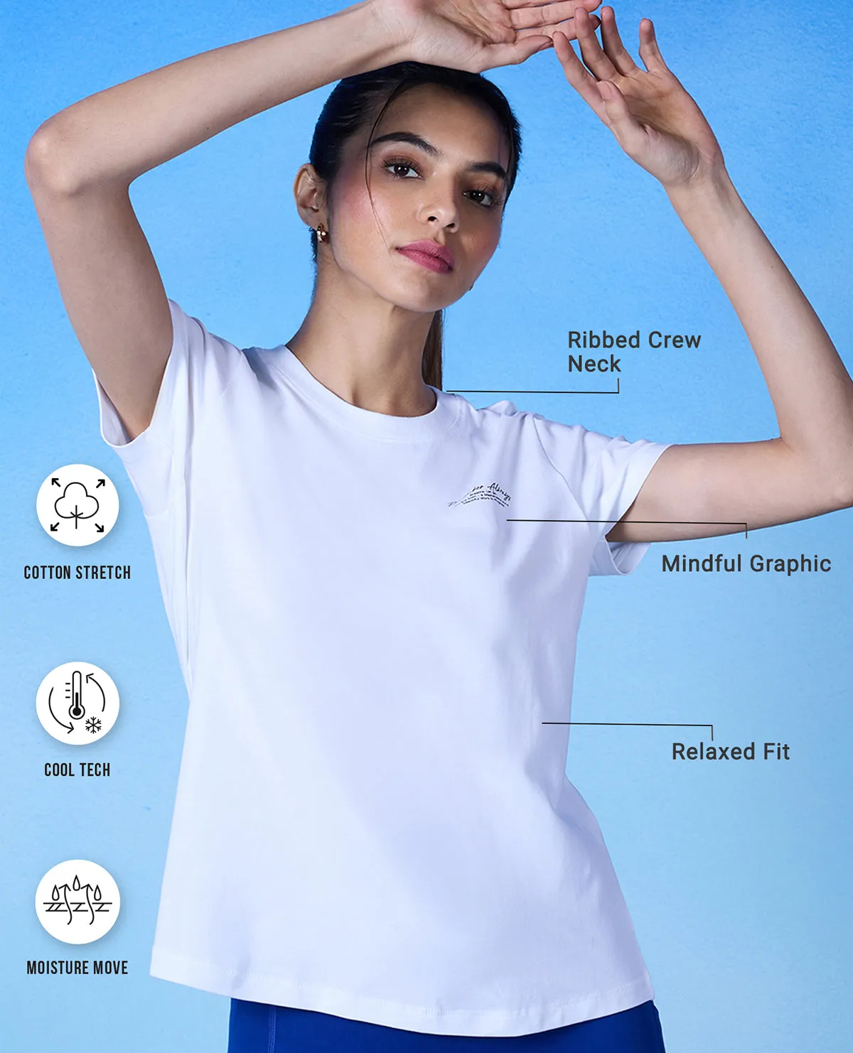 Nykd all Day 2 Degree Cool Tee - NYK293 - Bright White