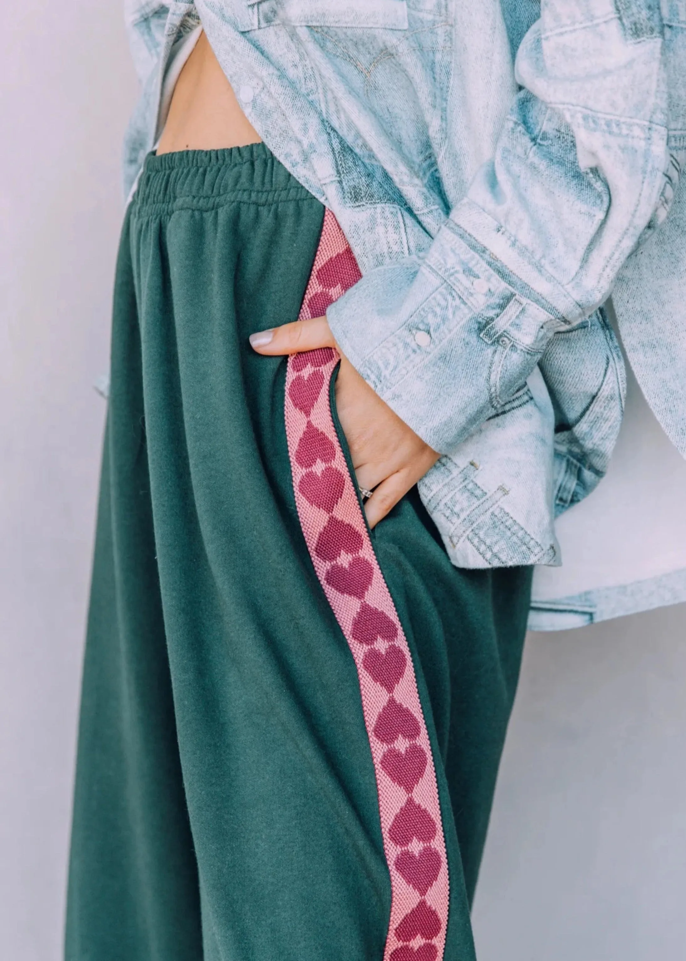 Raving Hearts Track Pant - Green