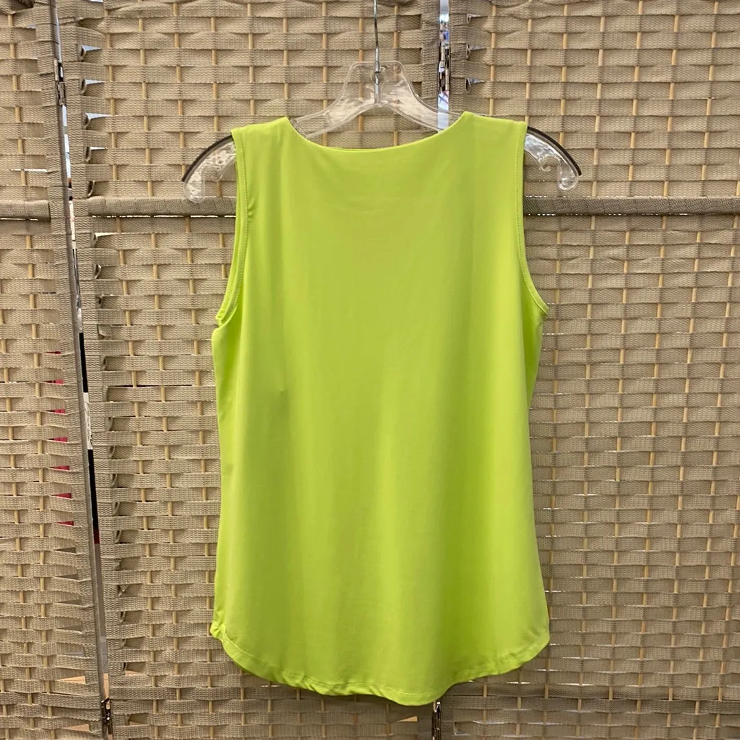 Sleeveless Keyhole Top-Key Lime