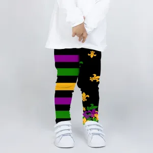 Spandex Leggings Youth - Fleur De Lis and Stripes