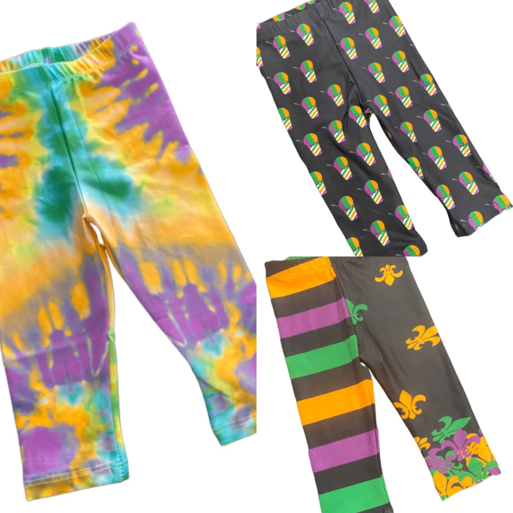 Spandex Leggings Youth - Fleur De Lis and Stripes