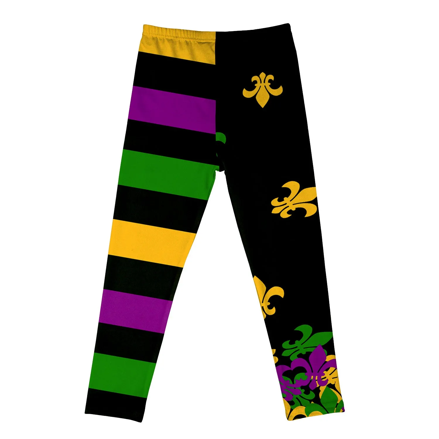 Spandex Leggings Youth - Fleur De Lis and Stripes