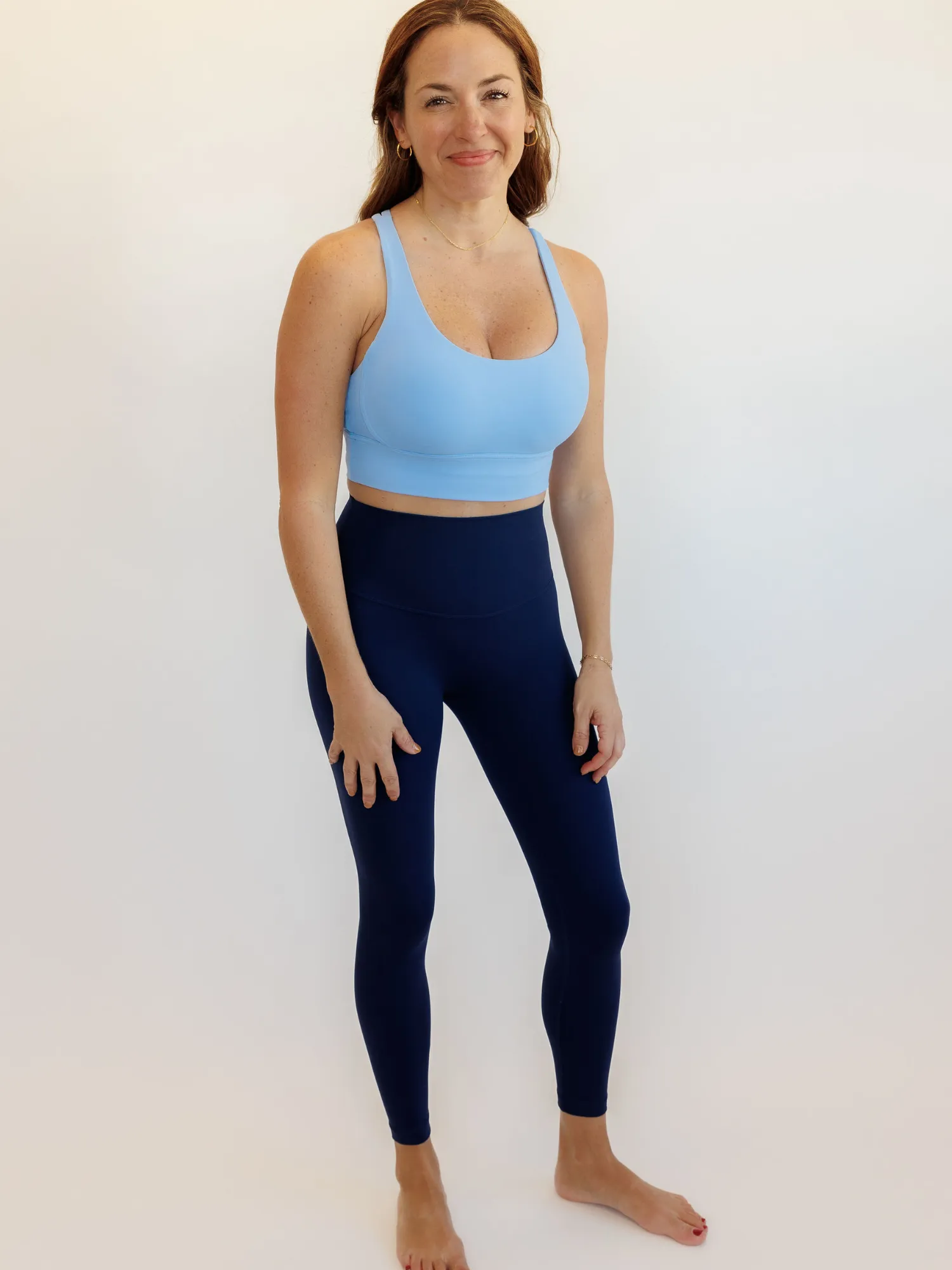 Spring Blue "Amelia" Strappy Back Sports Bra