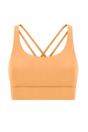 Tangerine "Amelia" Strappy Back Sports Bra