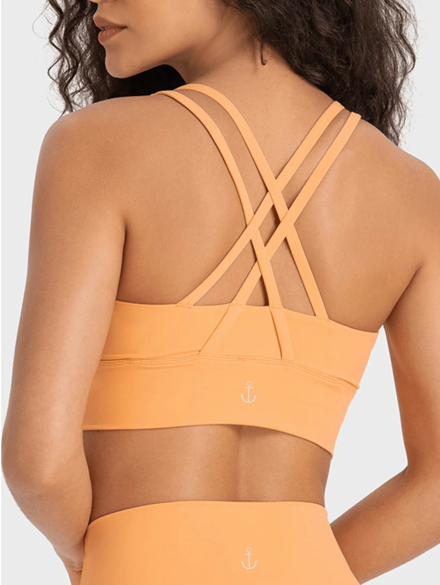 Tangerine "Amelia" Strappy Back Sports Bra