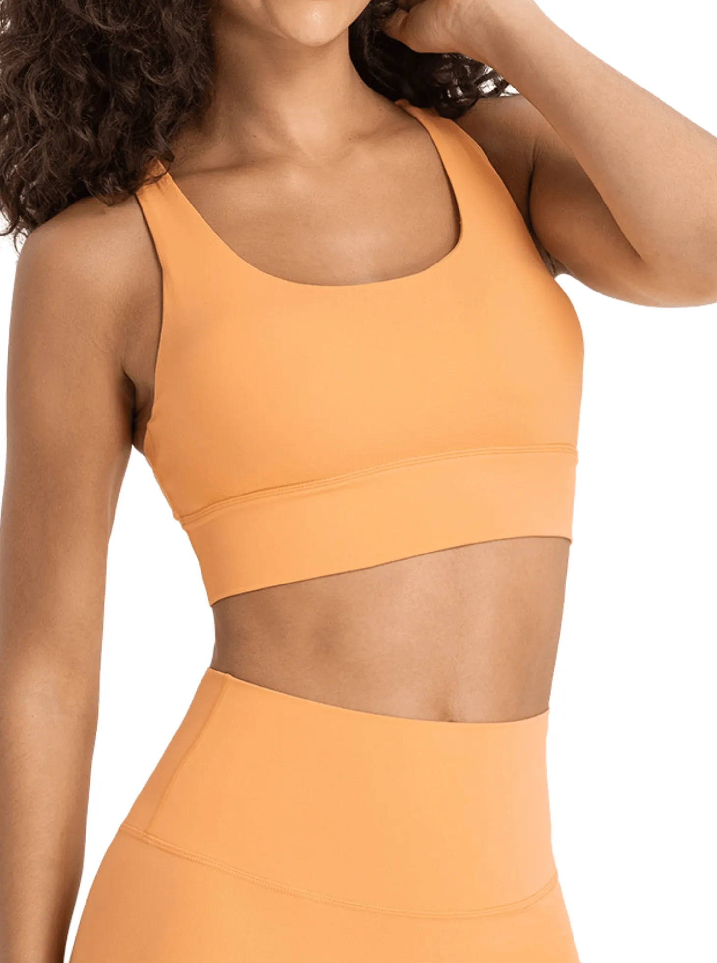 Tangerine "Amelia" Strappy Back Sports Bra