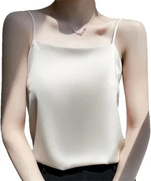 Women's Casual Camisole Top  Solid Color Sleeveless Tank Summer Bottoming Shirt Office Lady Fashion Blouse