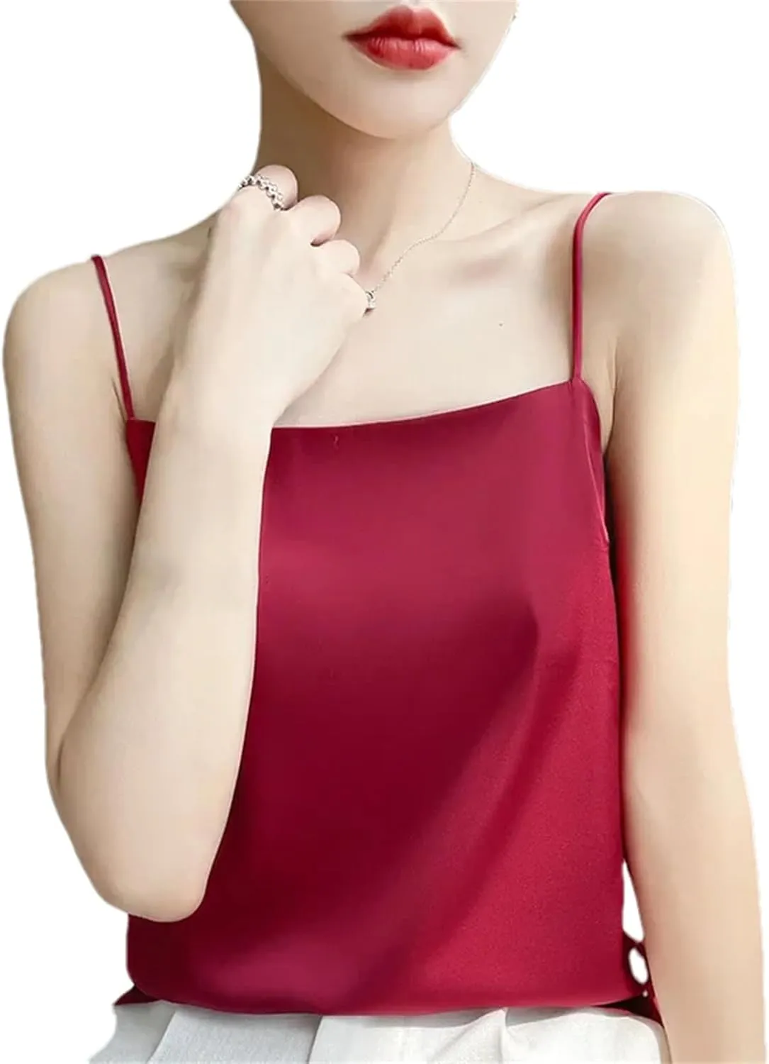 Women's Casual Camisole Top  Solid Color Sleeveless Tank Summer Bottoming Shirt Office Lady Fashion Blouse